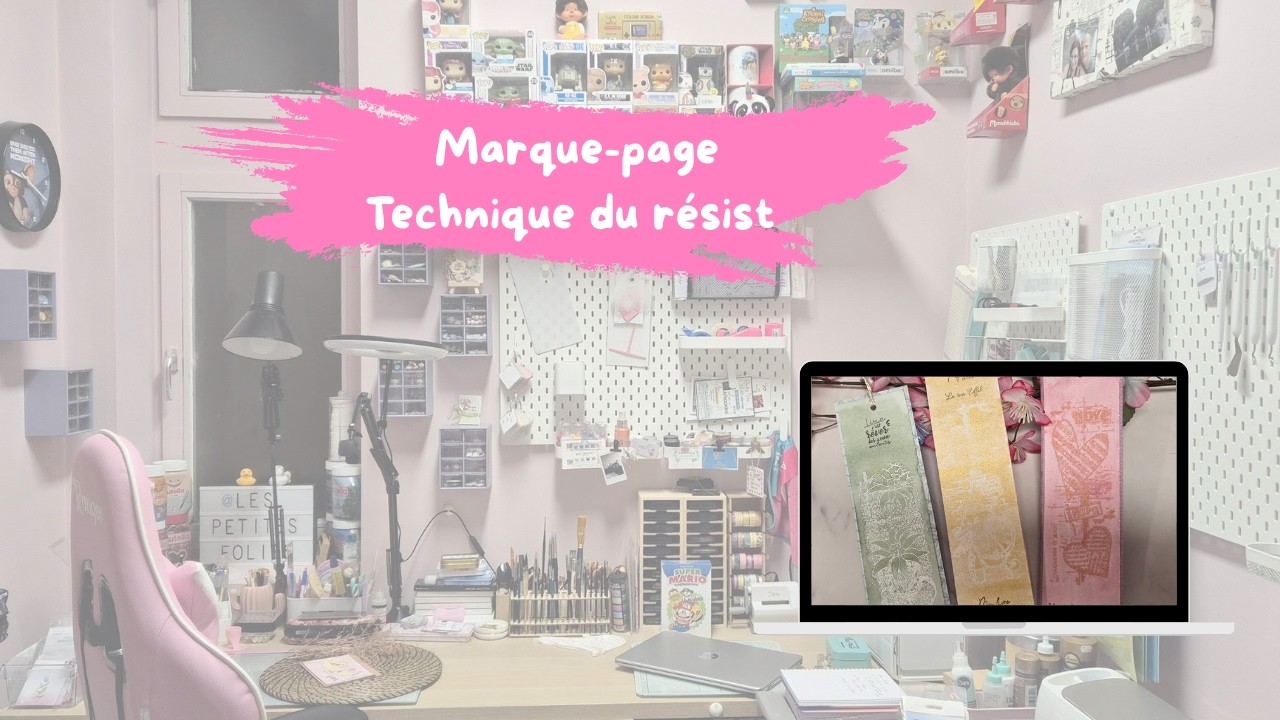 Marque page à l'aquarelle et embossage à chaud