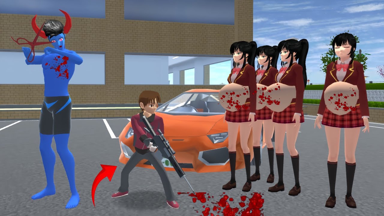 four pregnant women kidnapped by zombies | sakura school 
