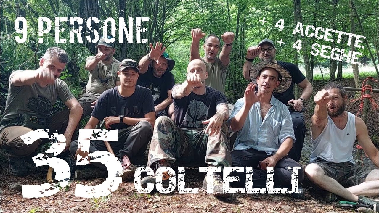 9 PERSONE 35 COLTELLI + 4 ACCETTE + 4 SEGHE