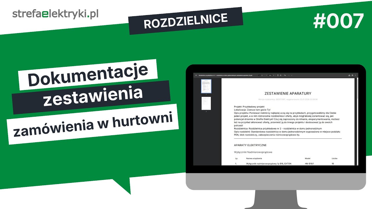 007 - ROZDZIELNICE - Dokumentacje i zestawienia, zamówienia w hurtowni bez liczenia i straty czasu!