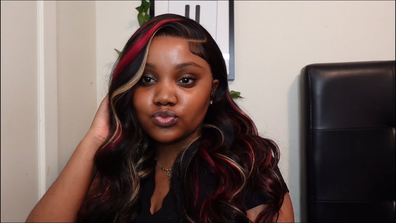 Red & Blonde Highlighted Frontal Wig Install 😍 ft Unice Hair Amazon