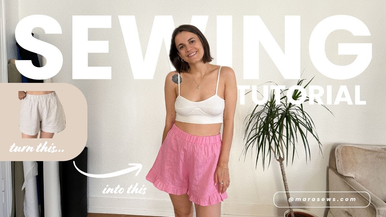 Sewing Tutorial girly shorts with ruffles | step by step summer shorts tutorial for beginners 