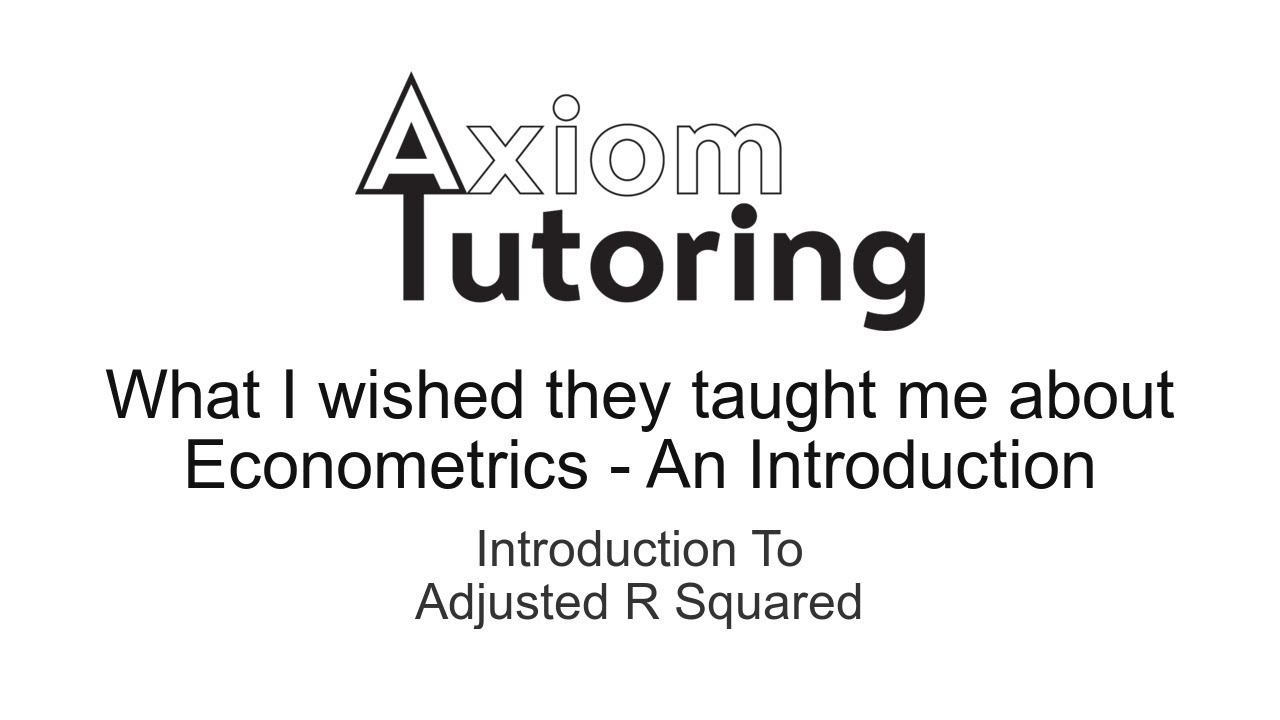 86 Introduction to adjusted R squared
