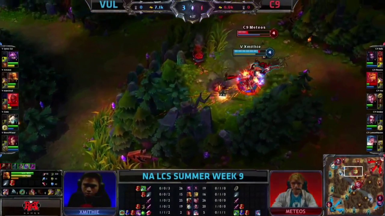 Xmithie, Lee sin slow motion kick. C9 vs Vulcun Week 9 NA LCS