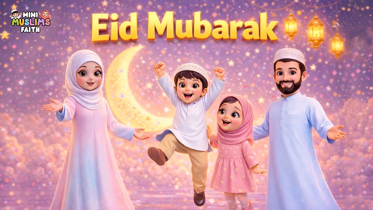Eid Mubarak Rhyme for Kids 🌙 | Beautiful Islamic Eid Song | #EIDMUBARAK
