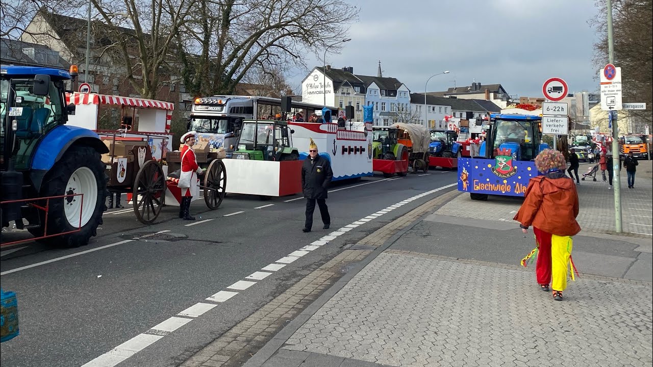 Aufstellung des Karnevalszugs in Eschweiler 2023
