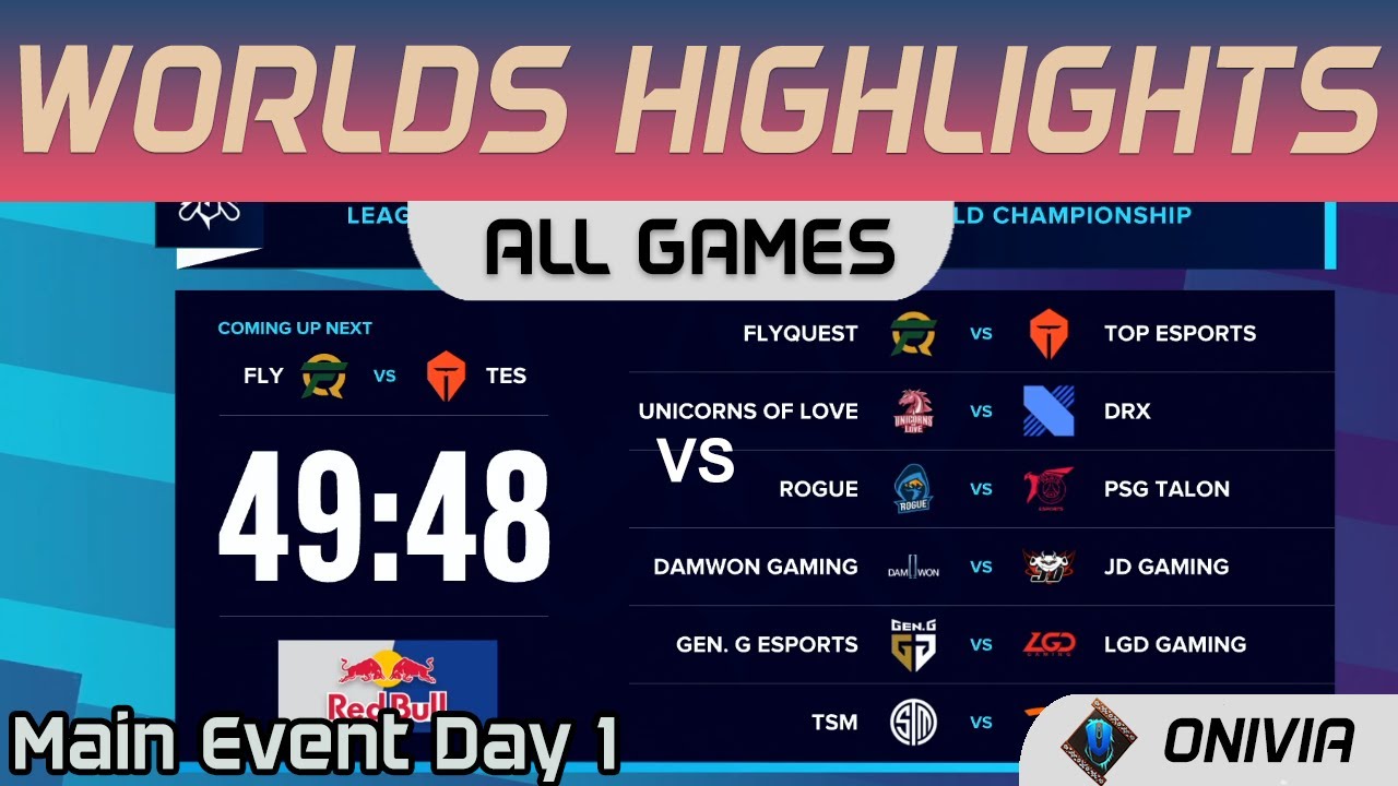 Main Event Day 1 All Games Highlights Worlds 2020 By Onivia