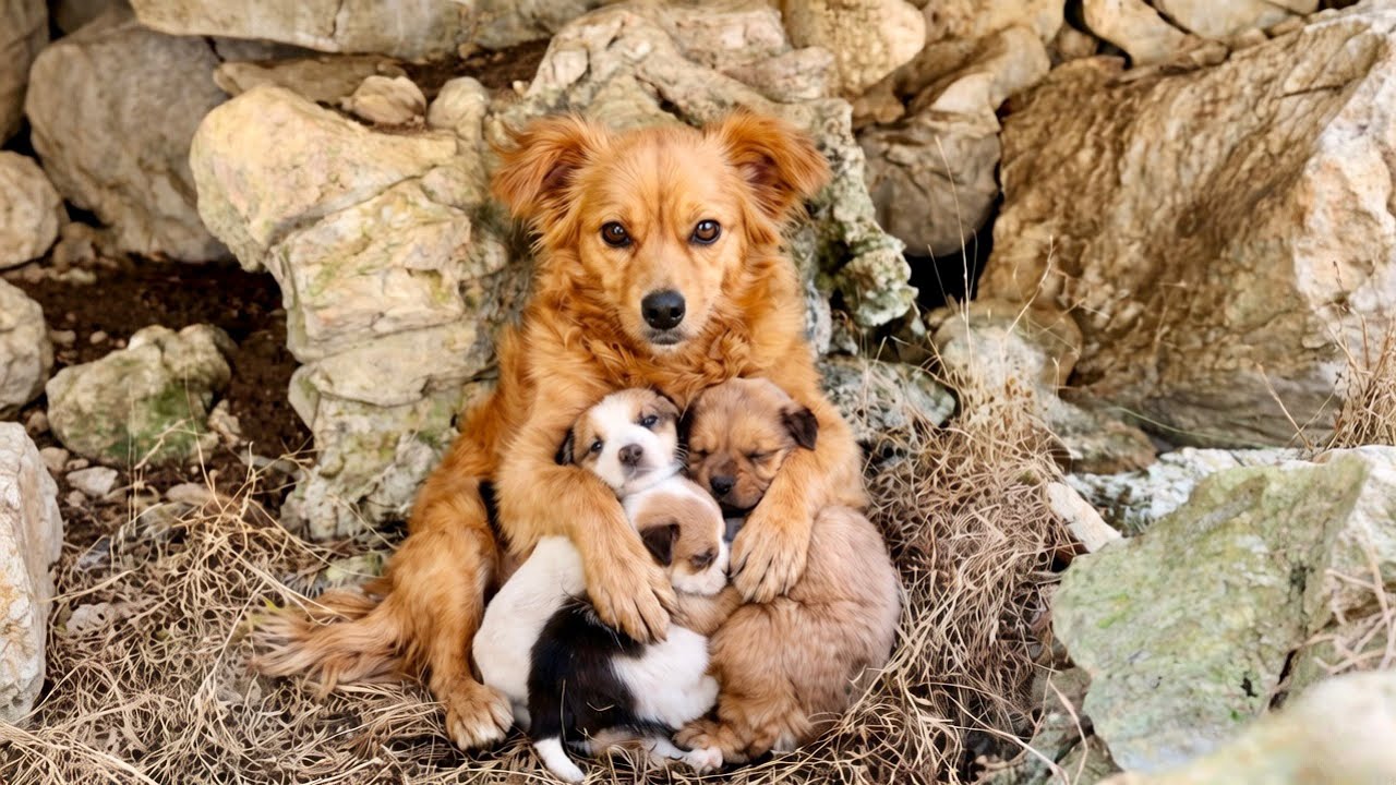 Эта собака-мама 🐕 родила здесь щенков и осталась — причина за этим очень тёплая ❤️