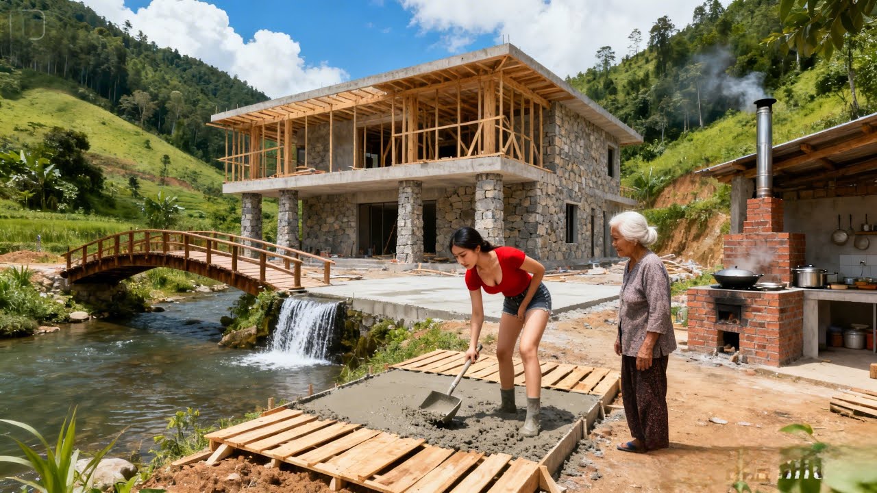 The girl helped the old woman fulfill her dream of building a sturdy stone house within 200 days