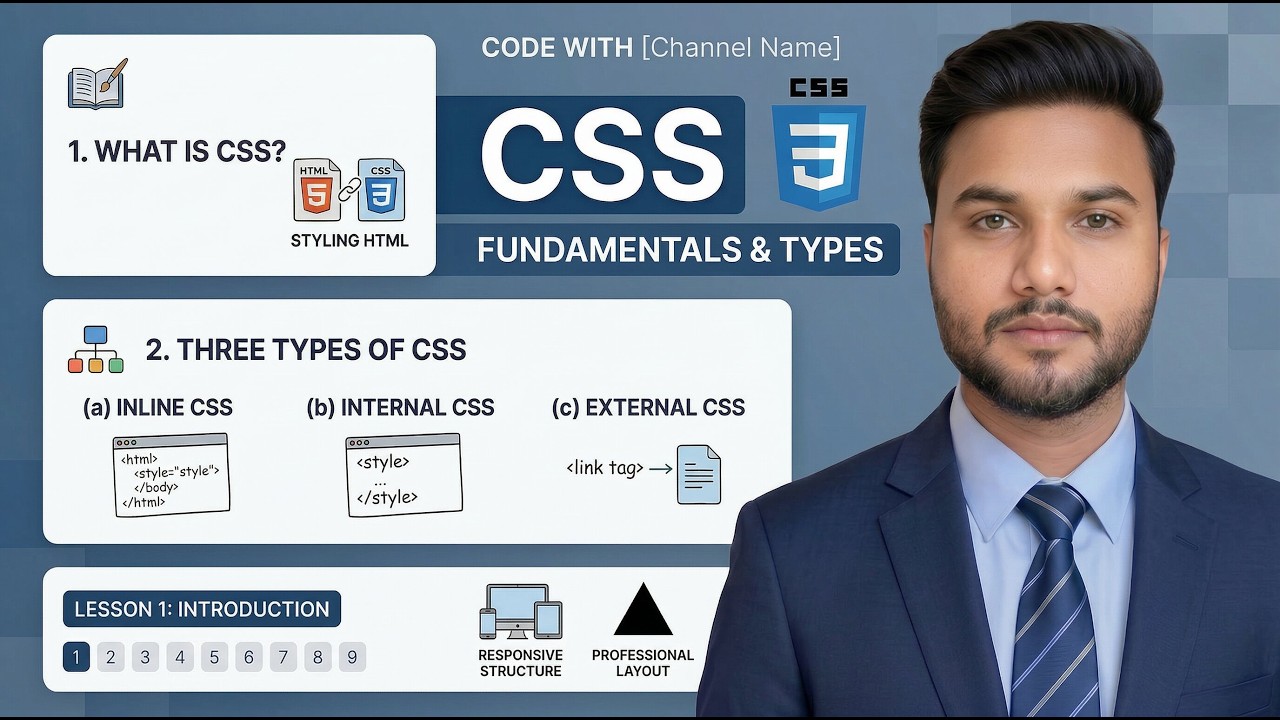 CSS Introduction | Types of CSS (Inline, Internal, External) with Example | Learn CSS for Beginners
