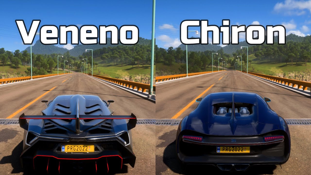 Forza Horizon 5: Lamborghini Veneno vs Bugatti Chiron - Drag Race