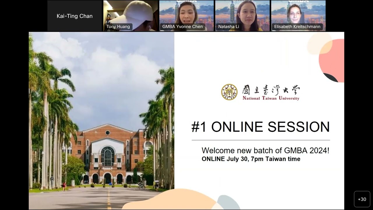 NTU GMBA'24 FIRST ONLINE SESSION BY STUDENT COUNCIL