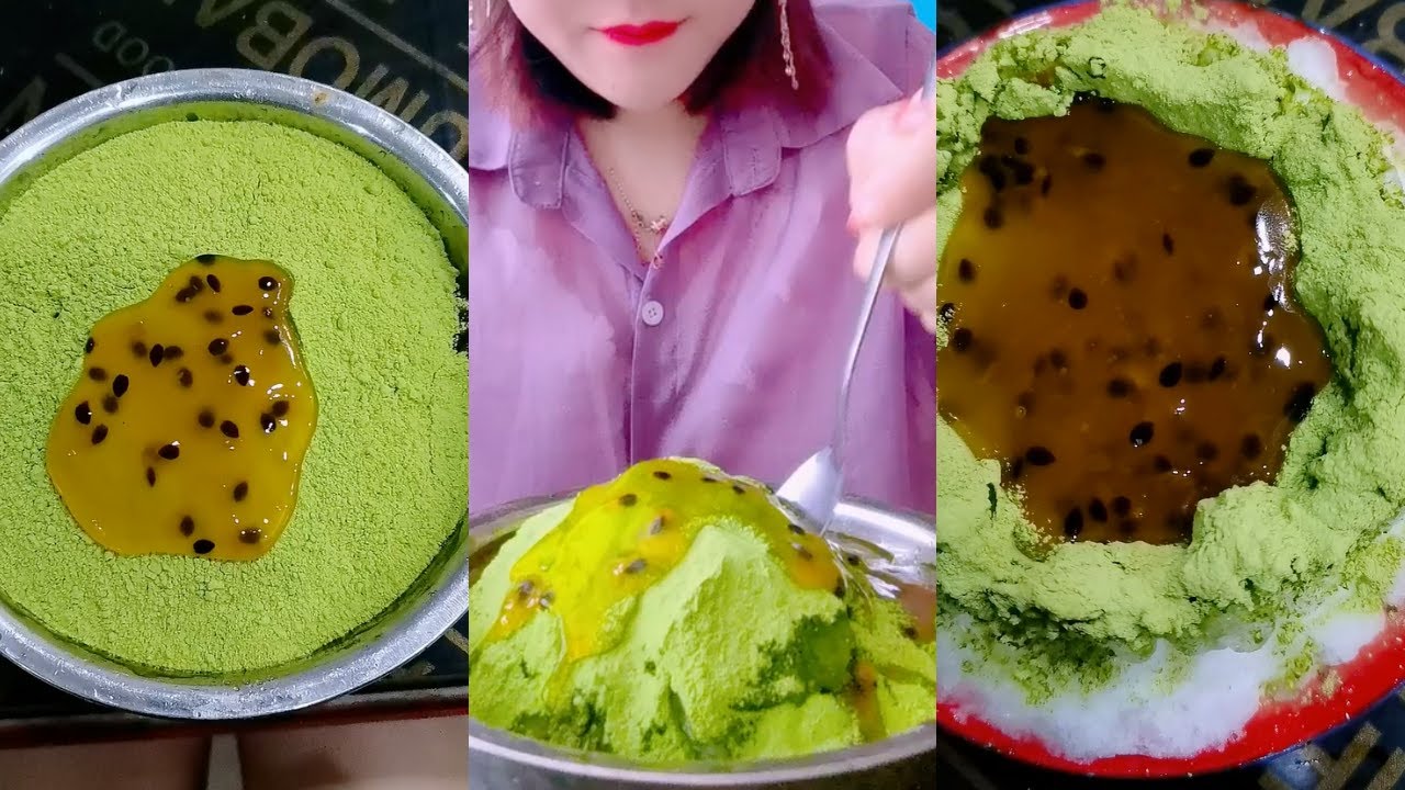 ASMR 얼음먹방 HEAVY MATCHA POWDERY CRUNCH ICE BLOCK ICE EATING ASMR P1542 💚🍵 GREEN ICE MUKBANG 녹차 | 抹茶