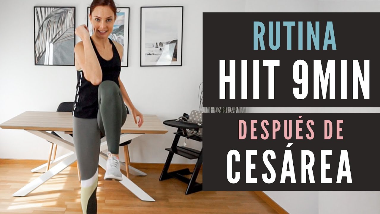 Rutina EJERCICIOS RECUPERACIÓN DE #CESÁREA 🔥💪🏻 HIIT 9MIN - 6 MESES - Recupera tu figura 🙋‍♀️
