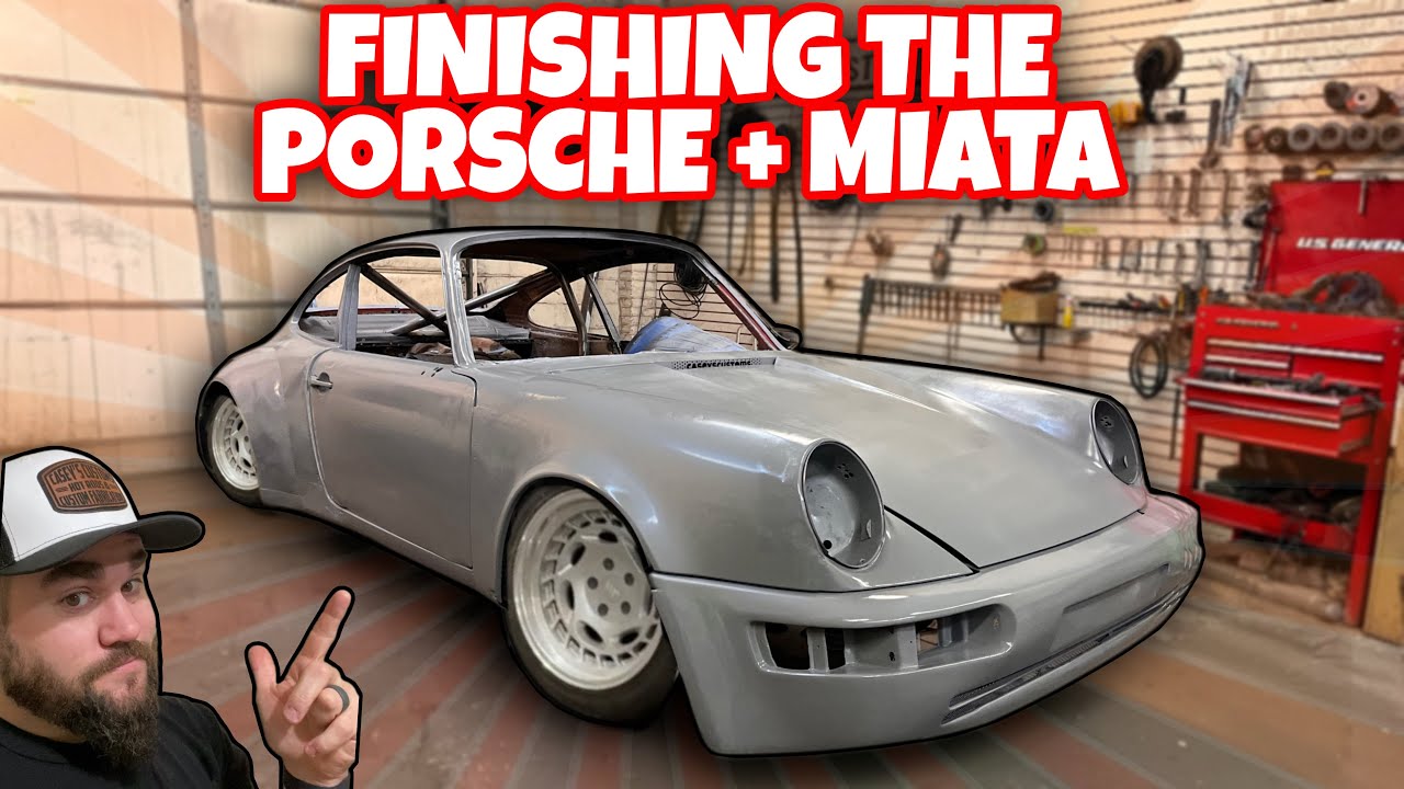 FINISHING THE CHEAPEST PORSCHE BUILD EVER! CUSTOM MAZDA MIATA + 911 CHASSIS SWAP! BUDGET HOT RAT ROD