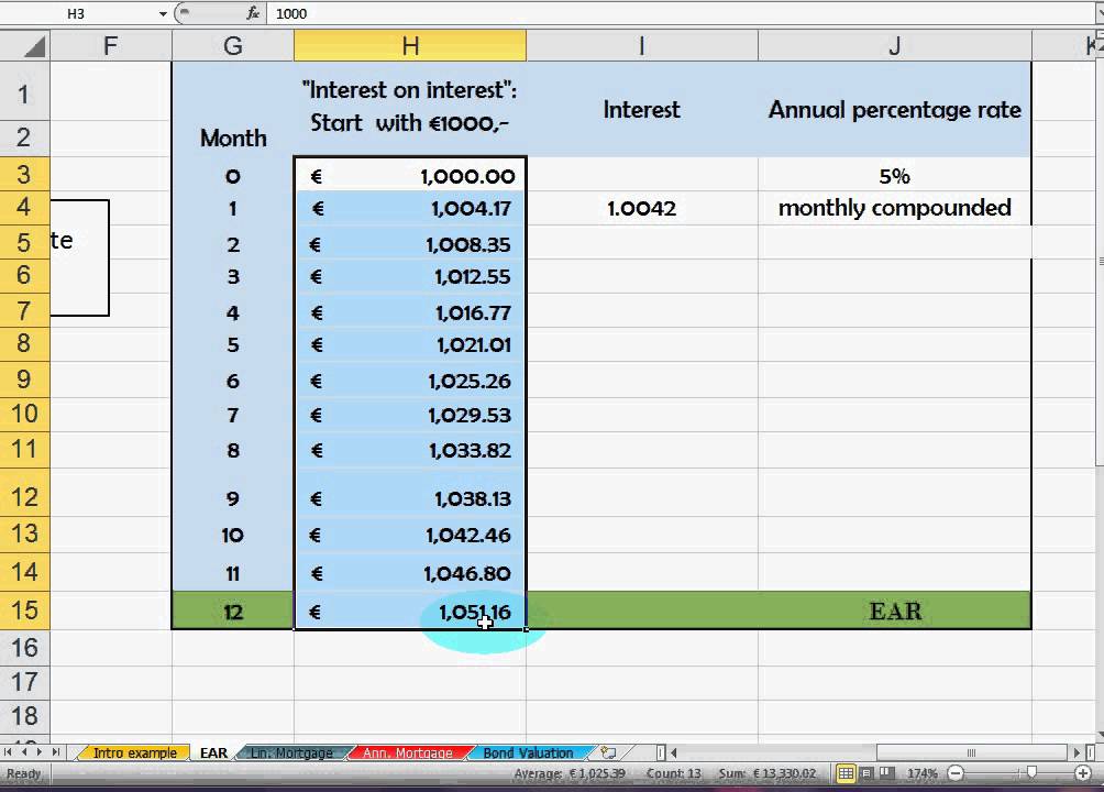 Effective Annual Rate (EAR)