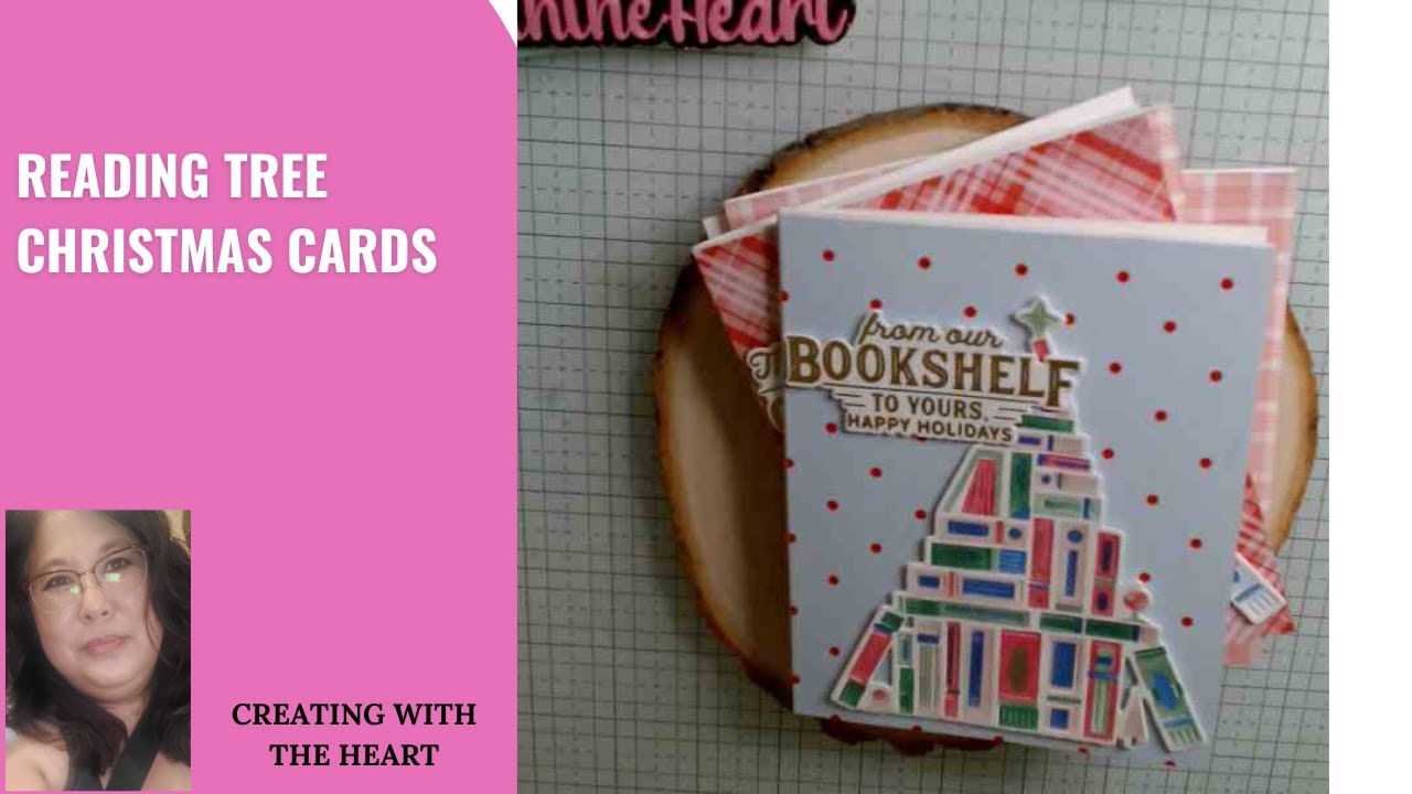 Pinkfresh Studio Reading Tree Christmas Cards