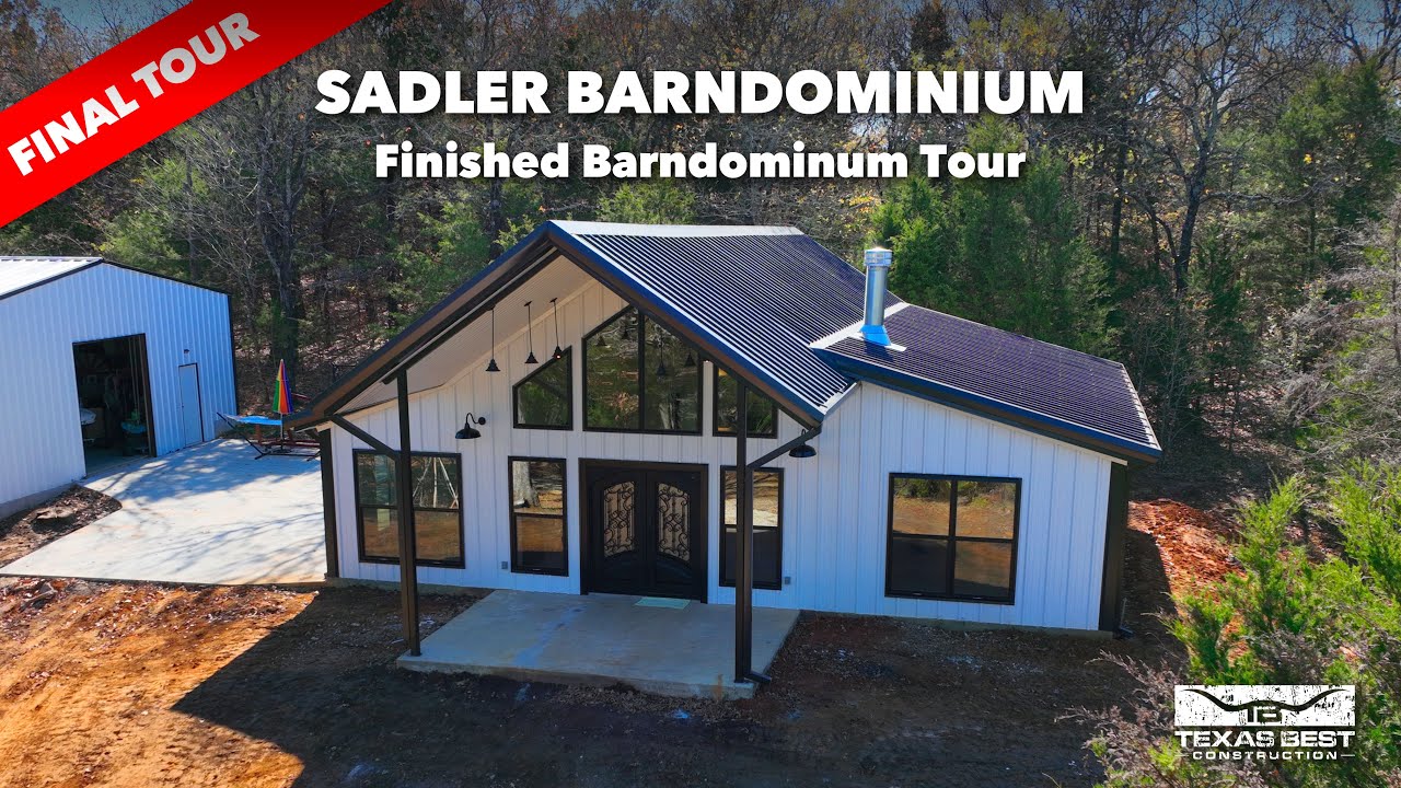 Экскурсия по завершению строительства дома в Сэдлере #Barndominium | Texas Best Construction