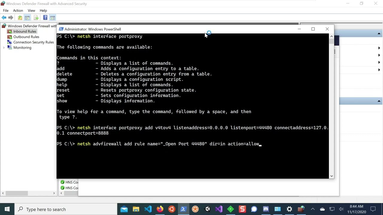 Performing port-proxying and port-forwarding on Windows