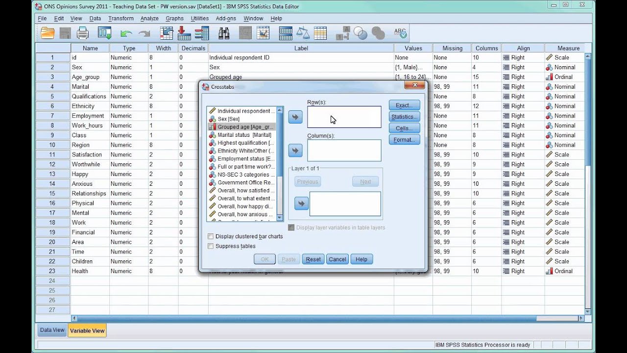 Учебное пособие по SPSS № 6 &mdash; Введение в перекрестные таблицы