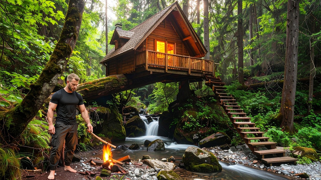 Full Video: Building a House Made of Vines on a Large Tree to Survive in the Rainforest