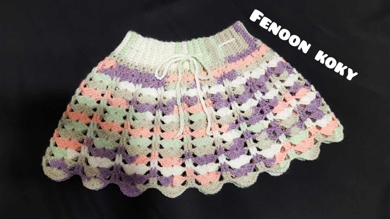 كروشية جيبه/ تنورة سهله وبسيطه للاطفال غرزة الصدفه /   How to make a crochet skirt