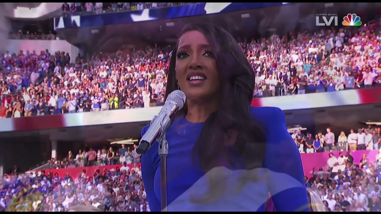 Jhene Aiko America the Beautiful and Mickey Guyton National Anthem - Super Bowl 2022