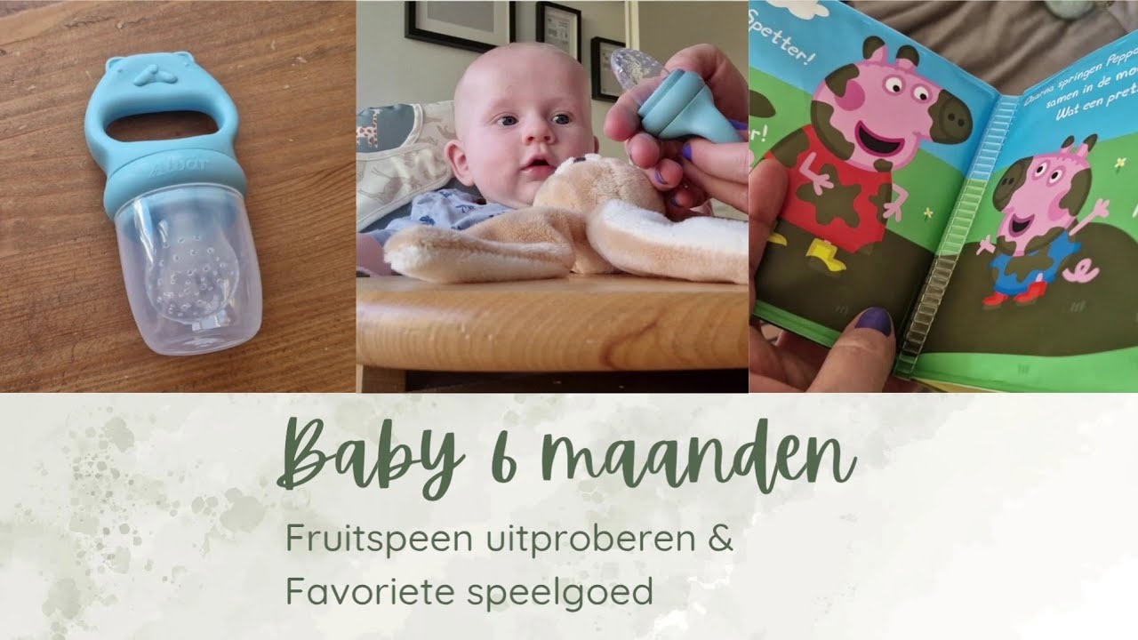 BABY 6 MAANDEN | Fruitspeen uitproberen, zó schattig! & Favoriete speelgoed 🧸