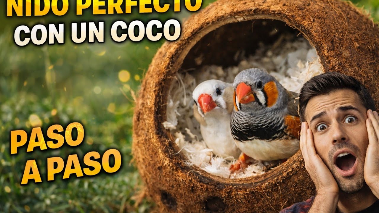 NIDOS DE PAJAROS. Fabricación de nido casero para DIAMANTE MANDARÍN.