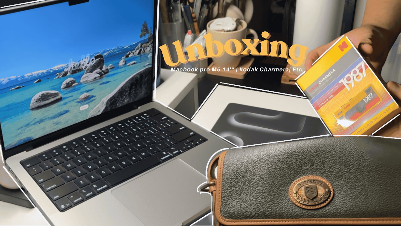 Unboxing M5 MacBook Pro 14”  💻 + Kodak Charmera📷, K380s, New Bag ۶ৎ