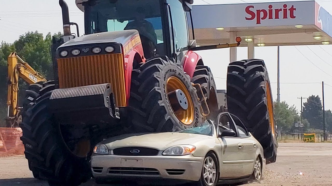 Versatile Tractor Car Smash