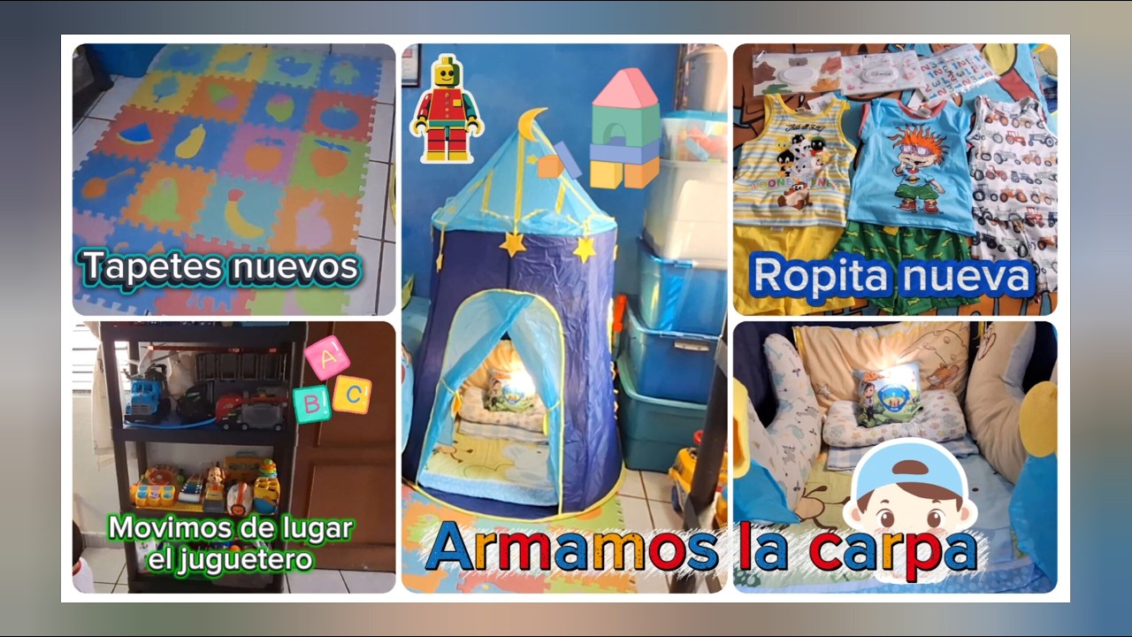 Armando la carpa⛺️/Moviendo muebles🧸🚗/Más paquetería📦