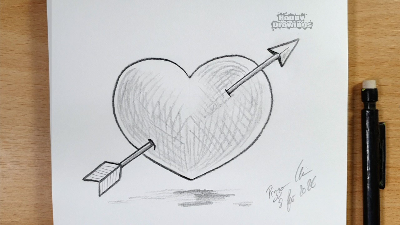 How to Draw a Love Heart | Easy Valentine Drawing Tutorial