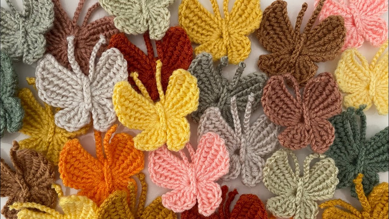 Örgüde tığ ile kelebek motif yapımı 🦋