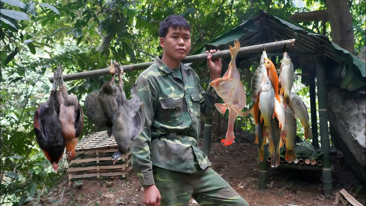 200 days of survival, Life in the wild, traps, wild chicken, stream fish, wild boars, wild hunting