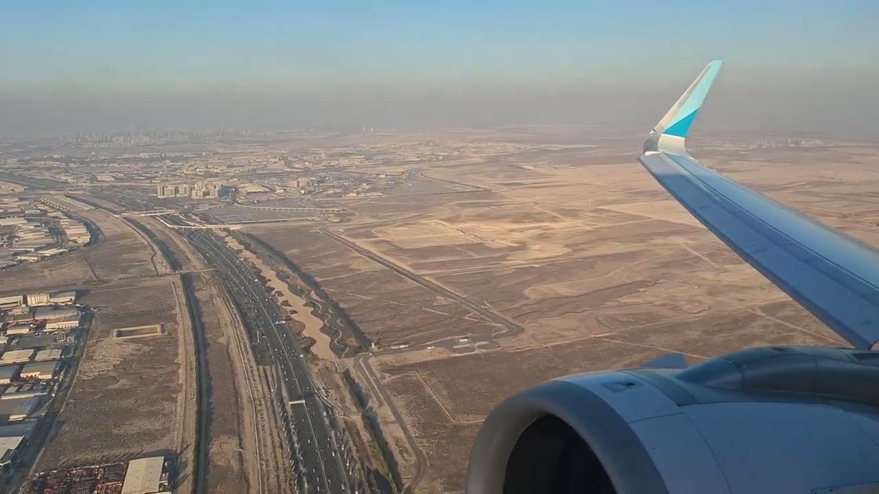 Dubai World Airport DWC - takeoff with Eurowings A320neo to Cologne CGN