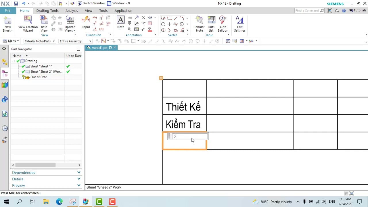 Bài 2 Hướng dẫn tạo khung bản vẽ theo tiêu chuẩn NX DRAWING TEMPLATE