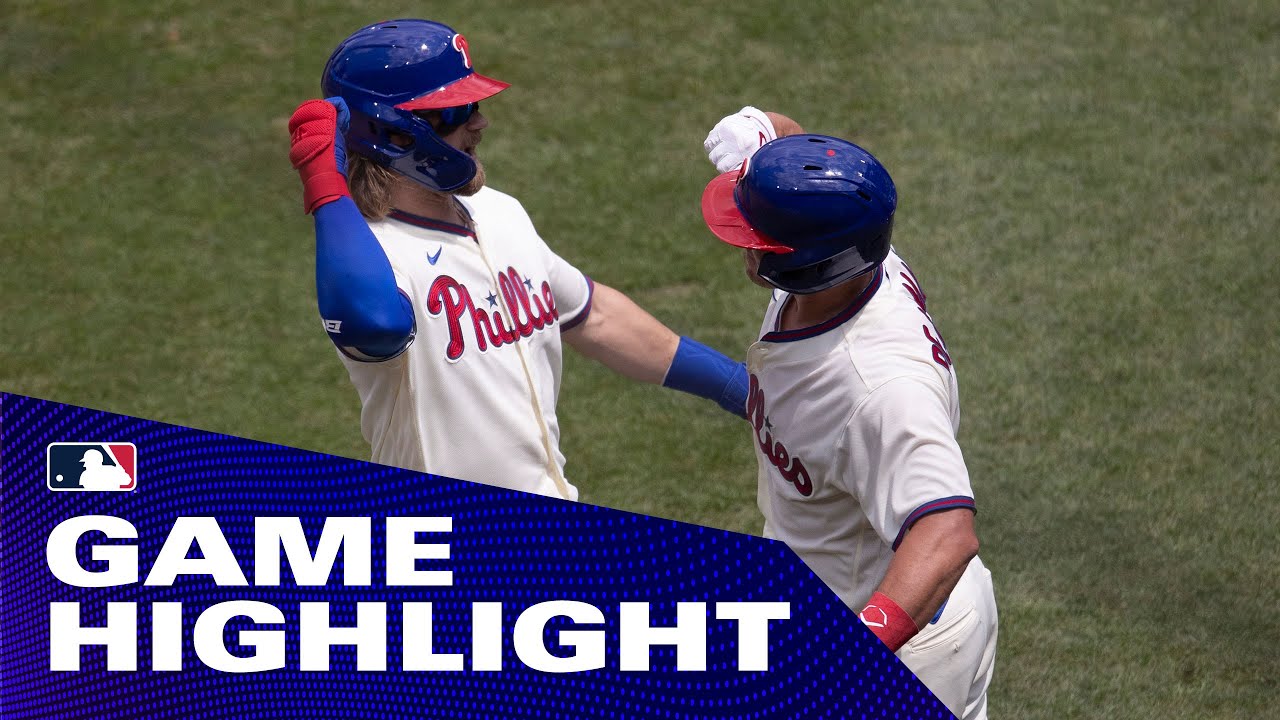 Phillies' Bryce Harper DESTROYS baseball for his first home run of 2020