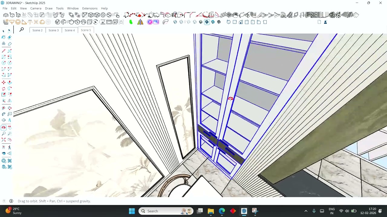 SketchUp Interior Design Walkthrough | Realistic 3D View
