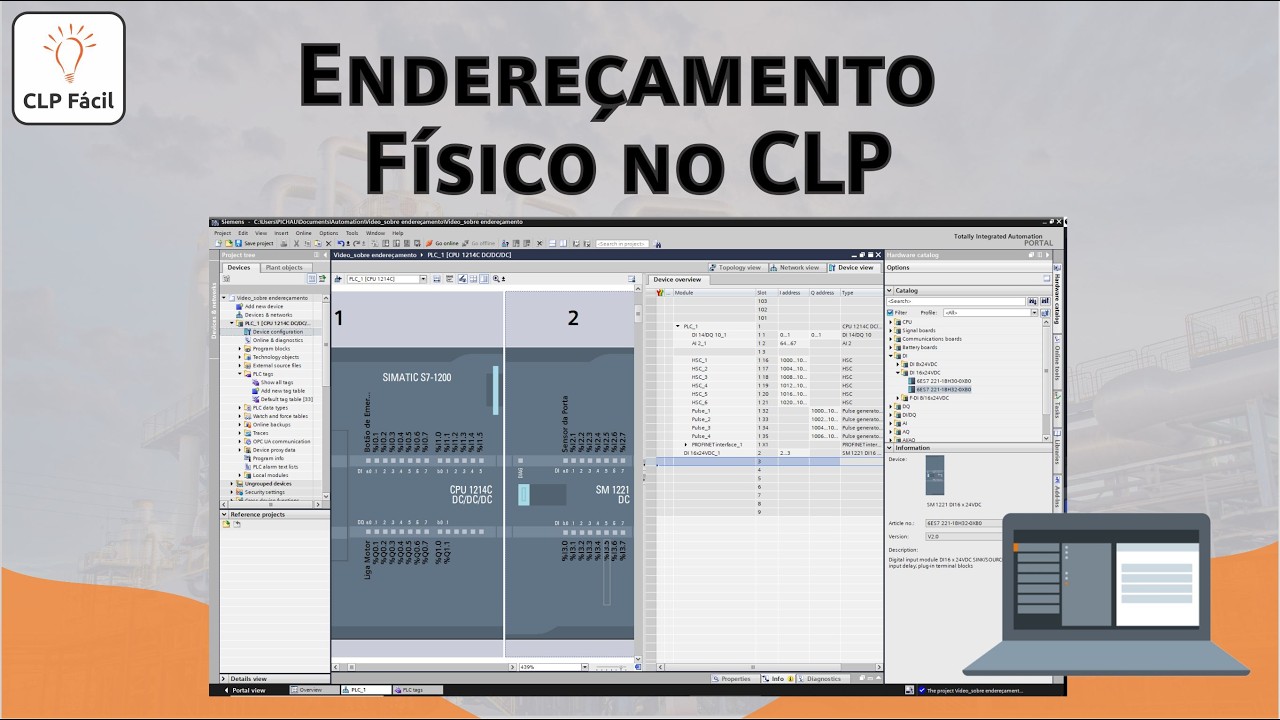 Definindo Endereços Fisicos do CLP | TIA Portal - CLP Fácil