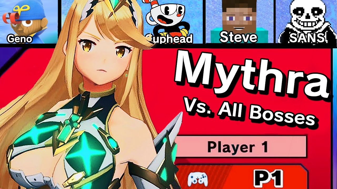 Mythra Vs. All Bosses in Super Smash Bros Ultimate + Cutscenes | DLC Update (11.0.0)