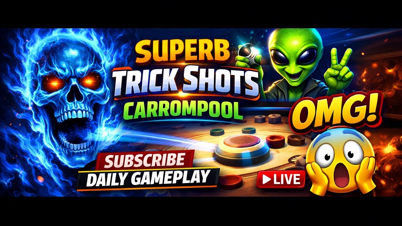 👽🔥Super Indirect Trickshots carrompool💀🔥Er Nilstar Yt carrompool live #subscribe#share