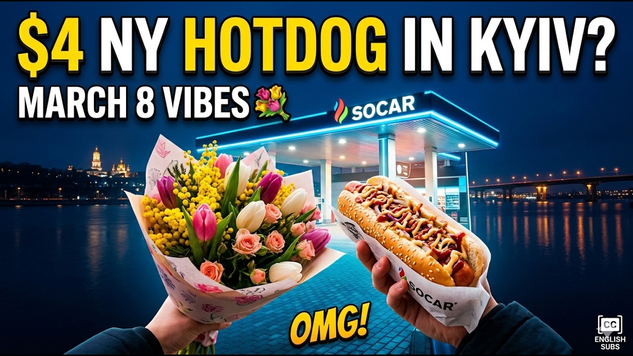 Is this the BEST $4 Street Food in Kyiv? 🌭 March 8 Night Walk