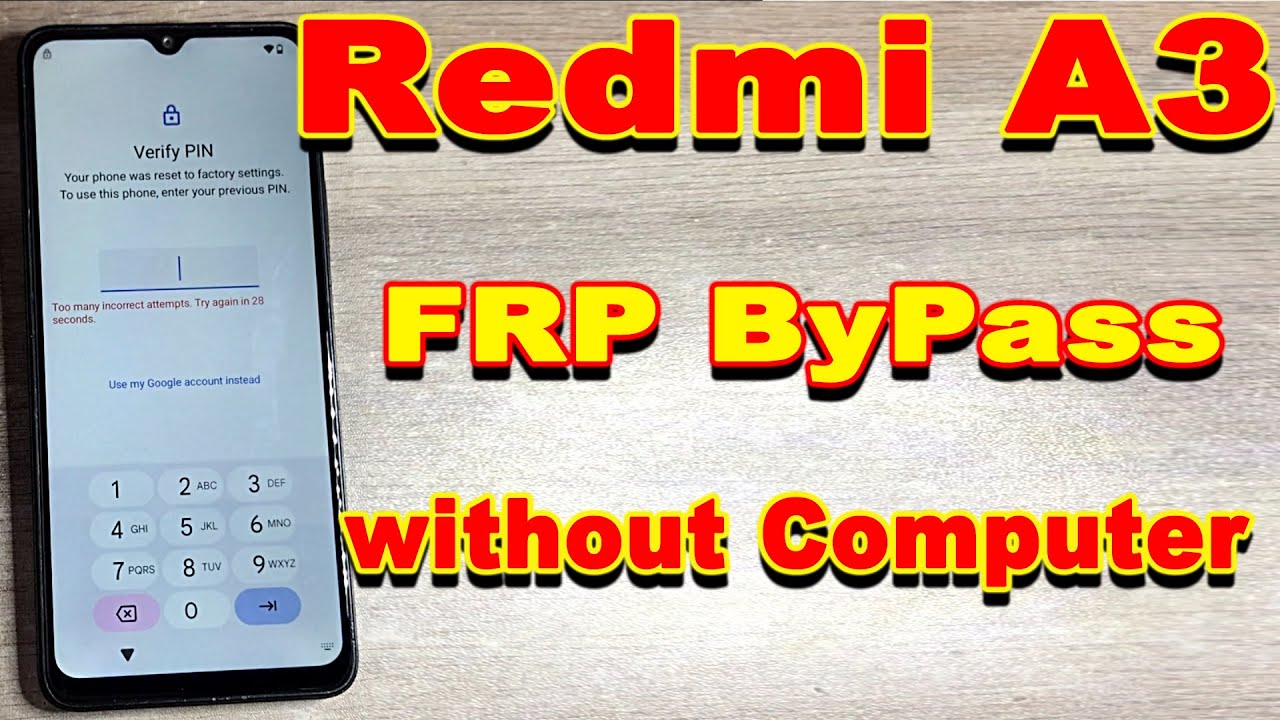 Redmi A3 FRP Bypass Google Account without PC 100% working 2025 