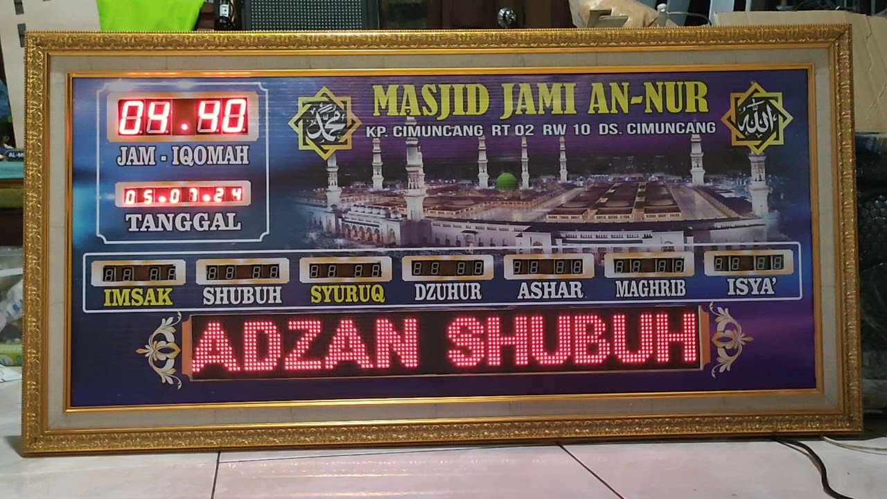 jam sholat toko jam masjid toel di onlen