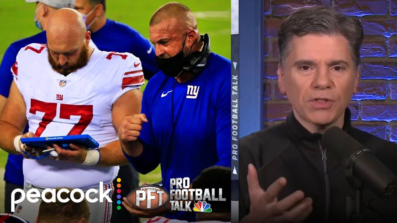 New York Giants' Marc Colombo, Joe Judge get into heated exchange | Pro Football Talk | NBC Sports