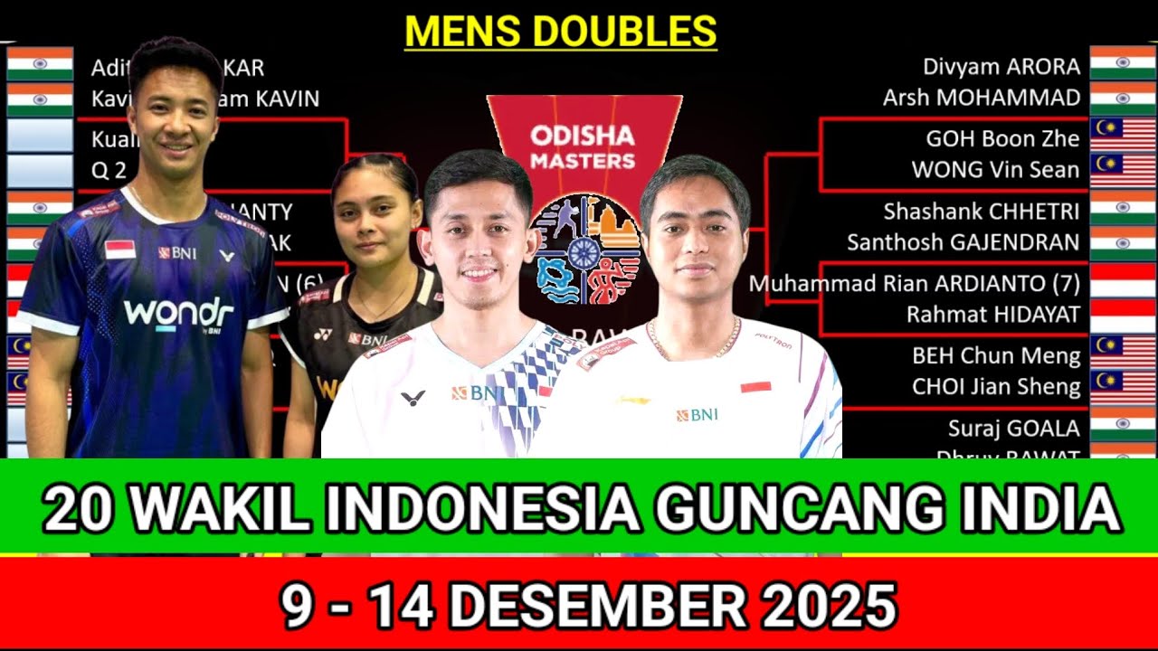 🔴 TERBARU! HASIL DRAWING ODISHA MASTERS 2025 | INDONESIA BISA JUARA UMUM