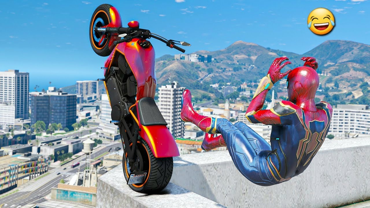 GTA 5 SPIDERMAN Bike Ragdolls Compilation (Euphoria Physcis Showcase) Best of 2025