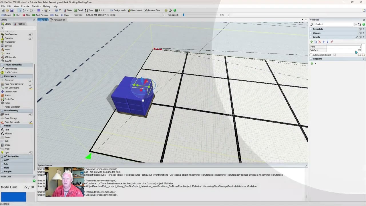 Flexsim Tutorial -  Warehouse Receiving and Stocking Model