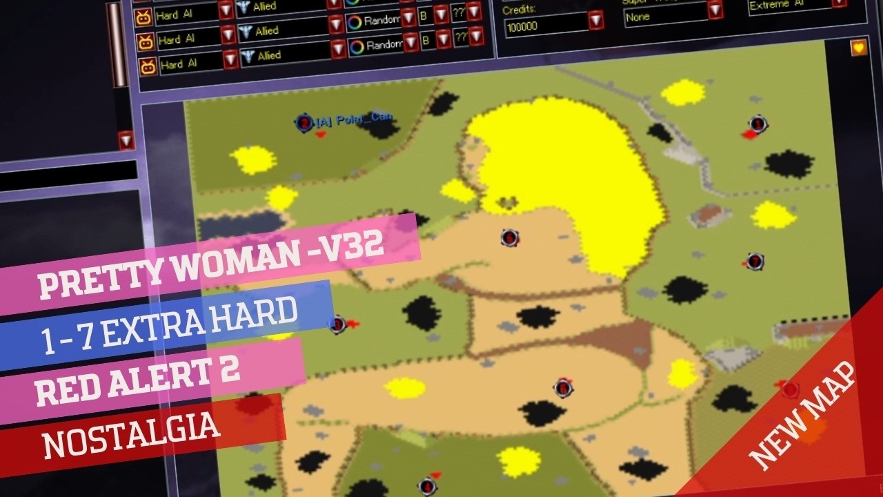 Red Alert 2 Gameplay | 1-7 Extra Hard | [Pretty woman v32]